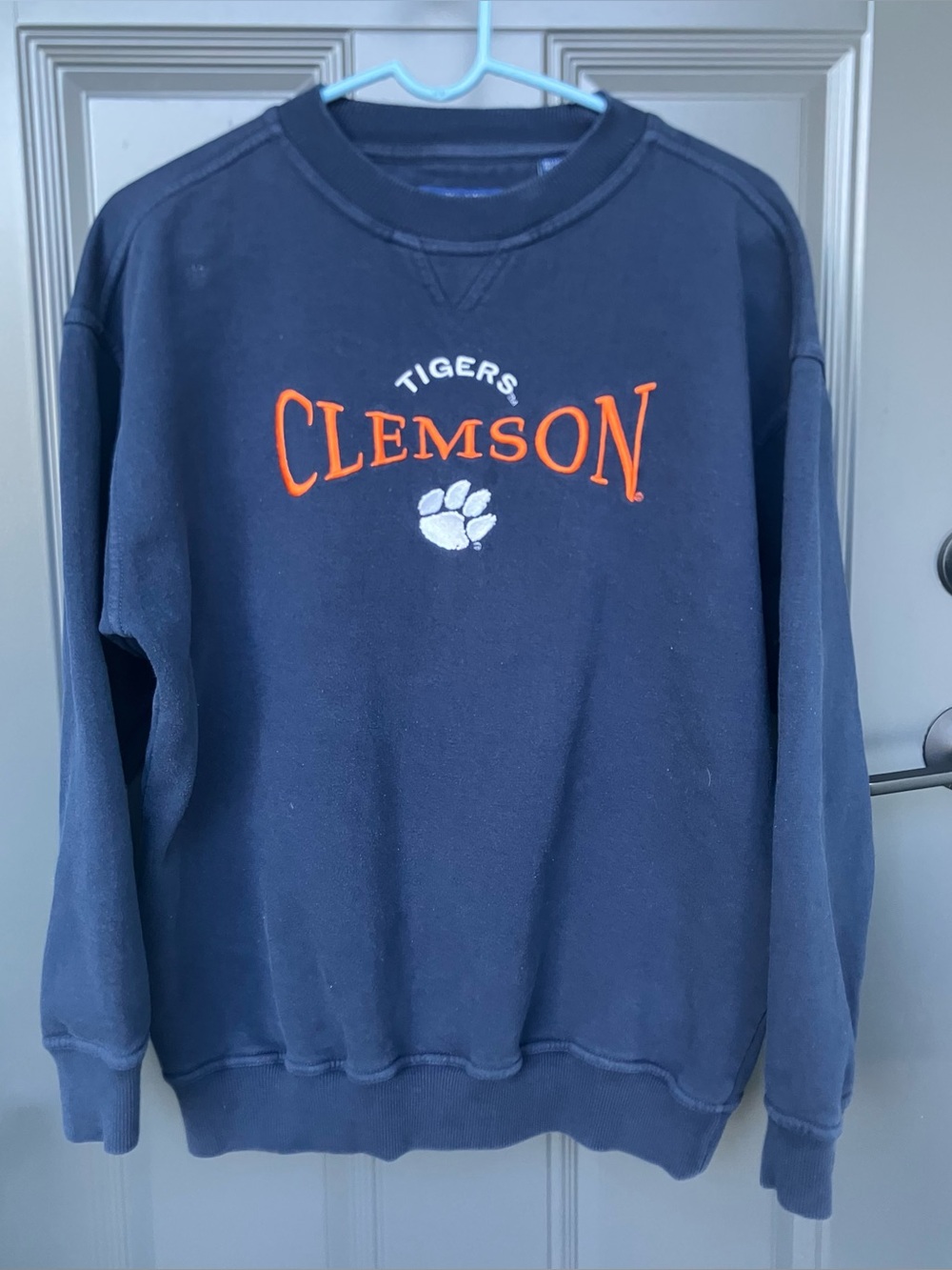 Vintage Clemson Tigers Embroidered Crewneck Sweatshirt Sz Med  Crable Sportswear